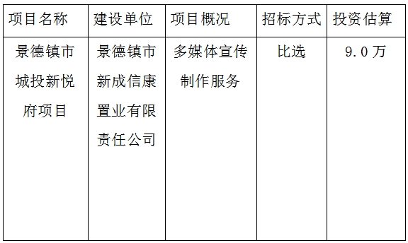 宣傳廣告、攝制招投標(biāo)